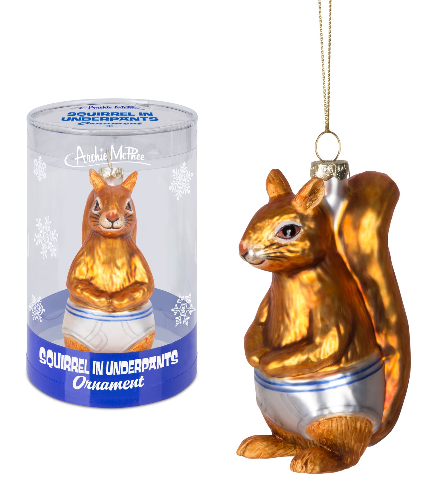 '12558 ORNAMENT - SQUIRREL UNDRPNTS GLASS