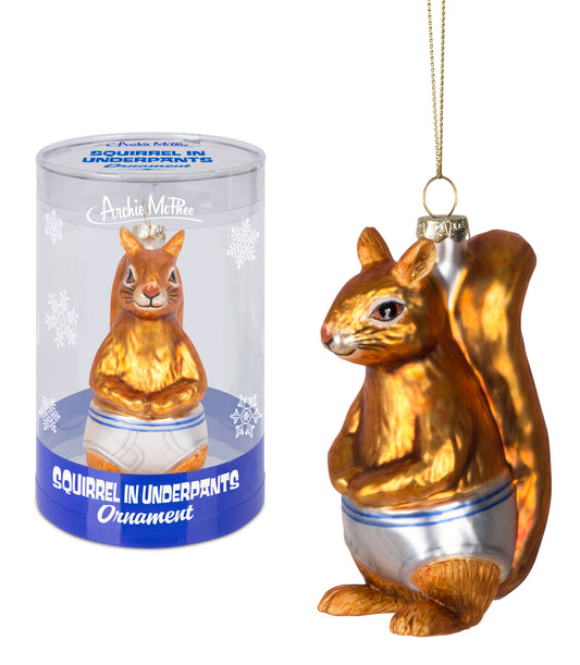 '12558 ORNAMENT - SQUIRREL UNDRPNTS GLASS
