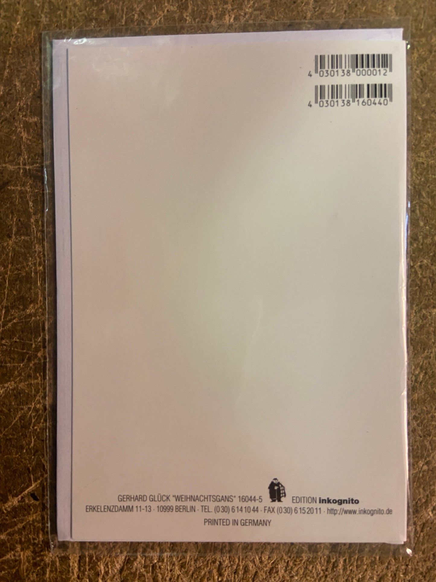 Inkognito Greeting Card 16044