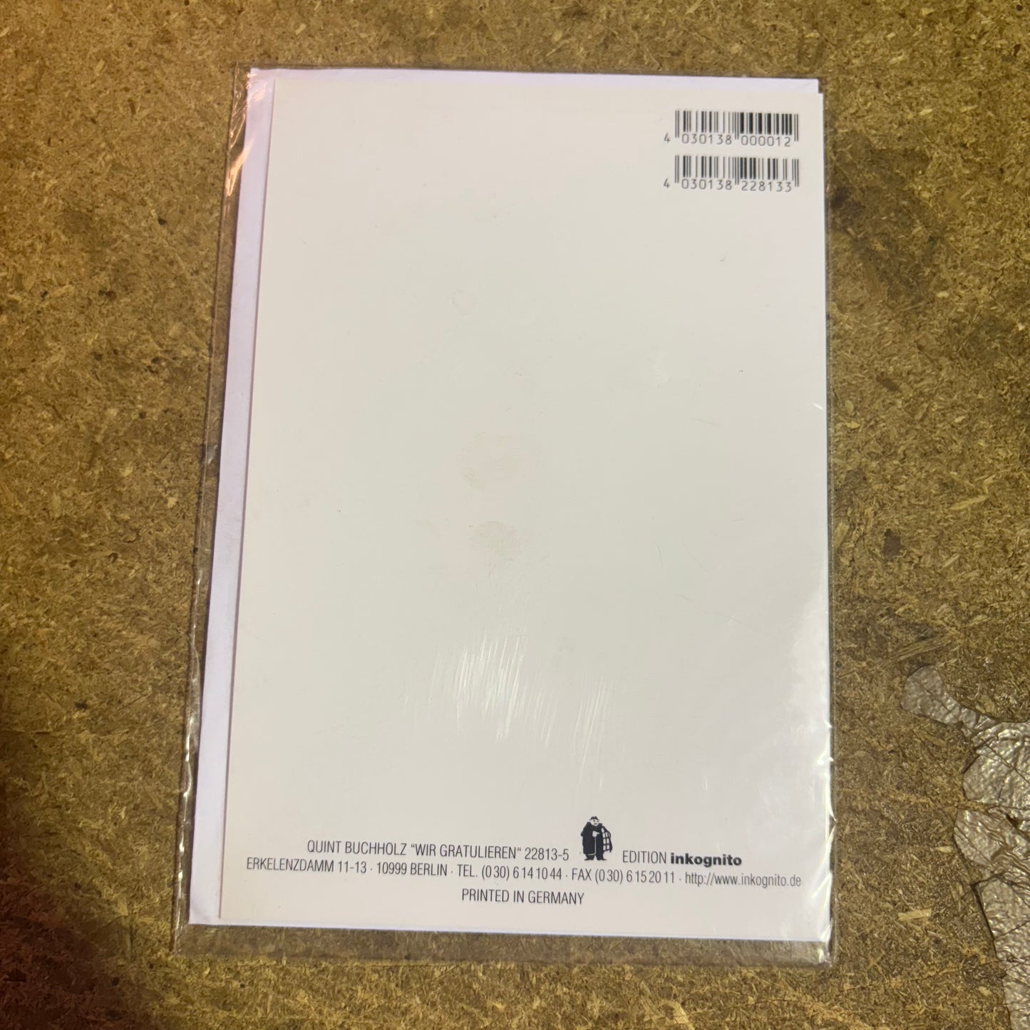 Inkognito Greeting Card 22813