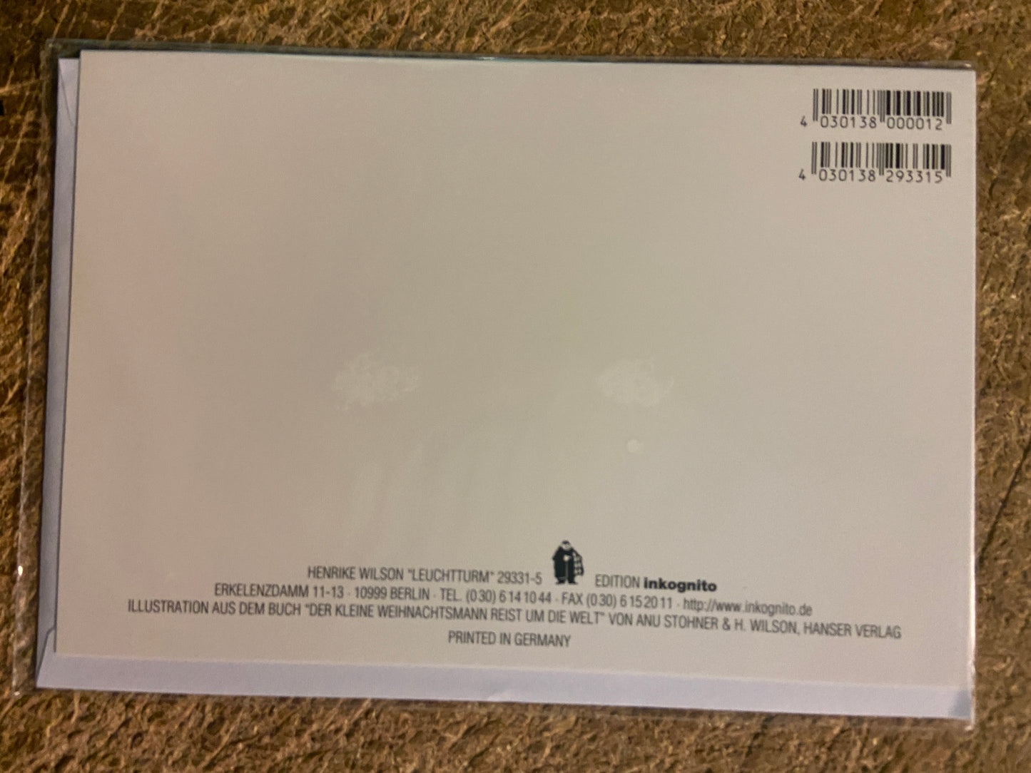 Inkognito Greeting Card 29331