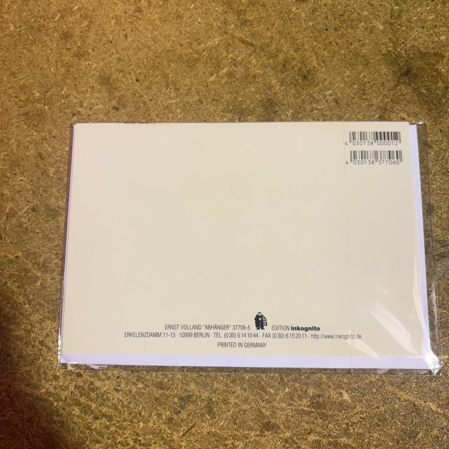 Inkognito Greeting Card 37706