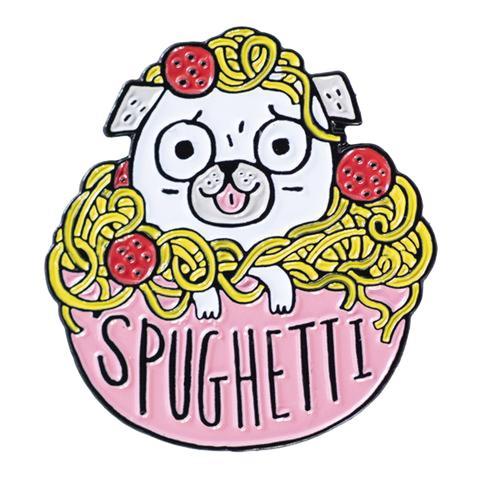 Spughetti Pug Enamel Pin