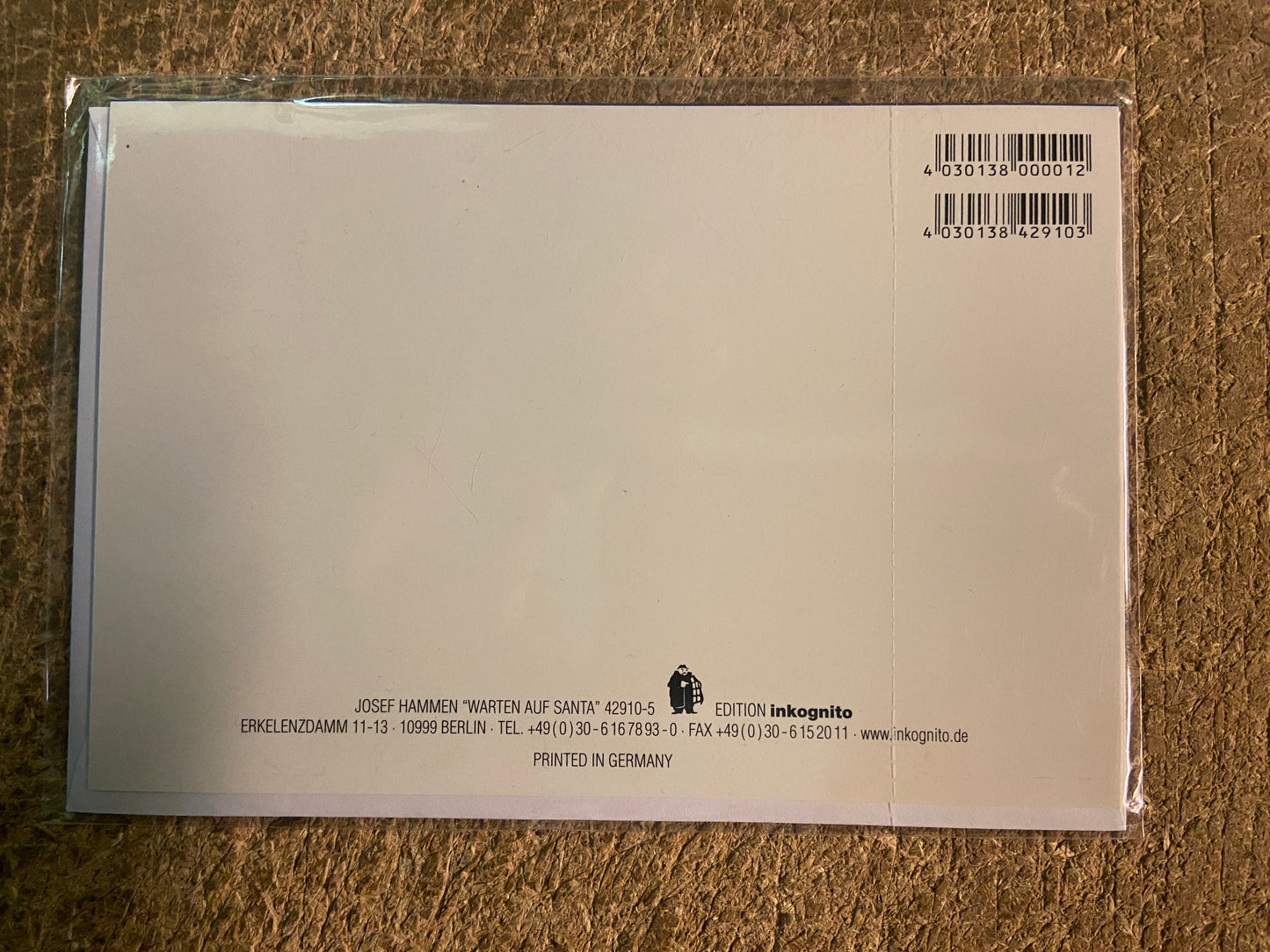 Inkognito Greeting Card 42910