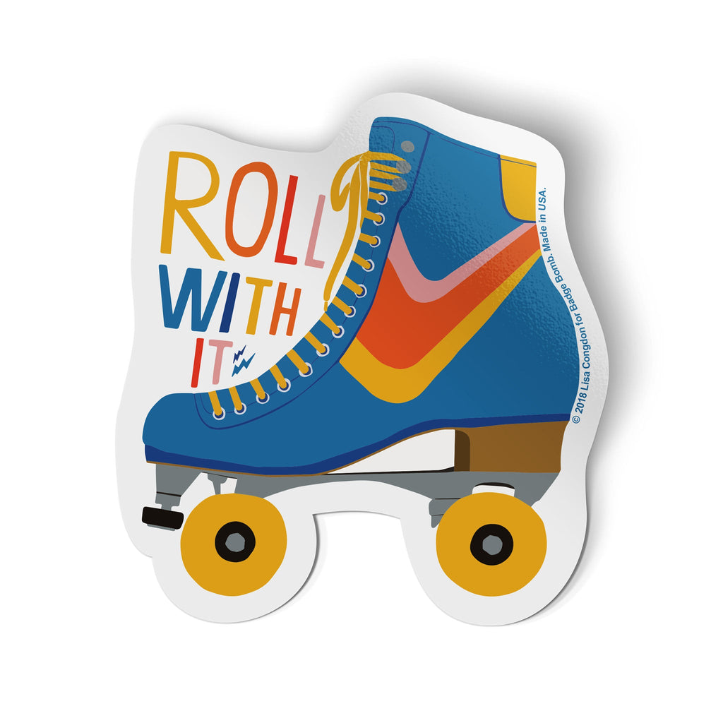Roll With It Roller Skate Sticker