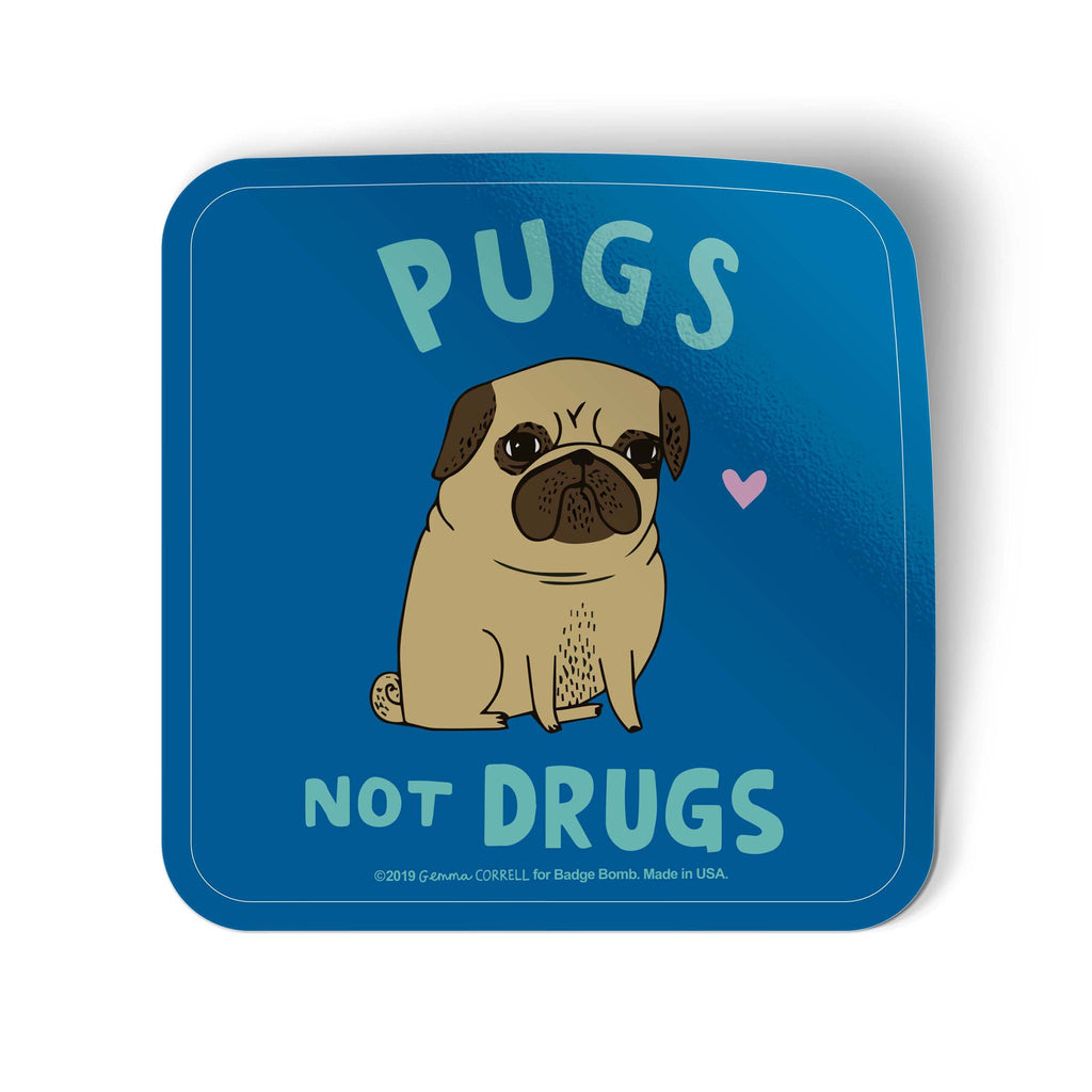Pugs Not Drugs Sticker