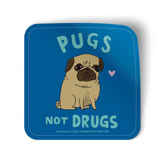 Pugs Not Drugs Sticker