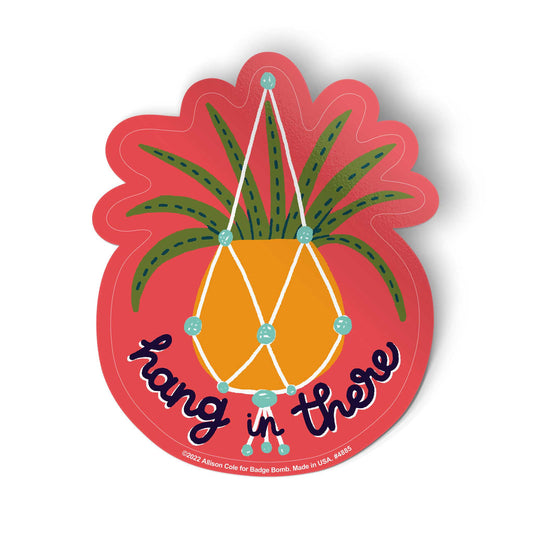 Hang In There Plant Sticker