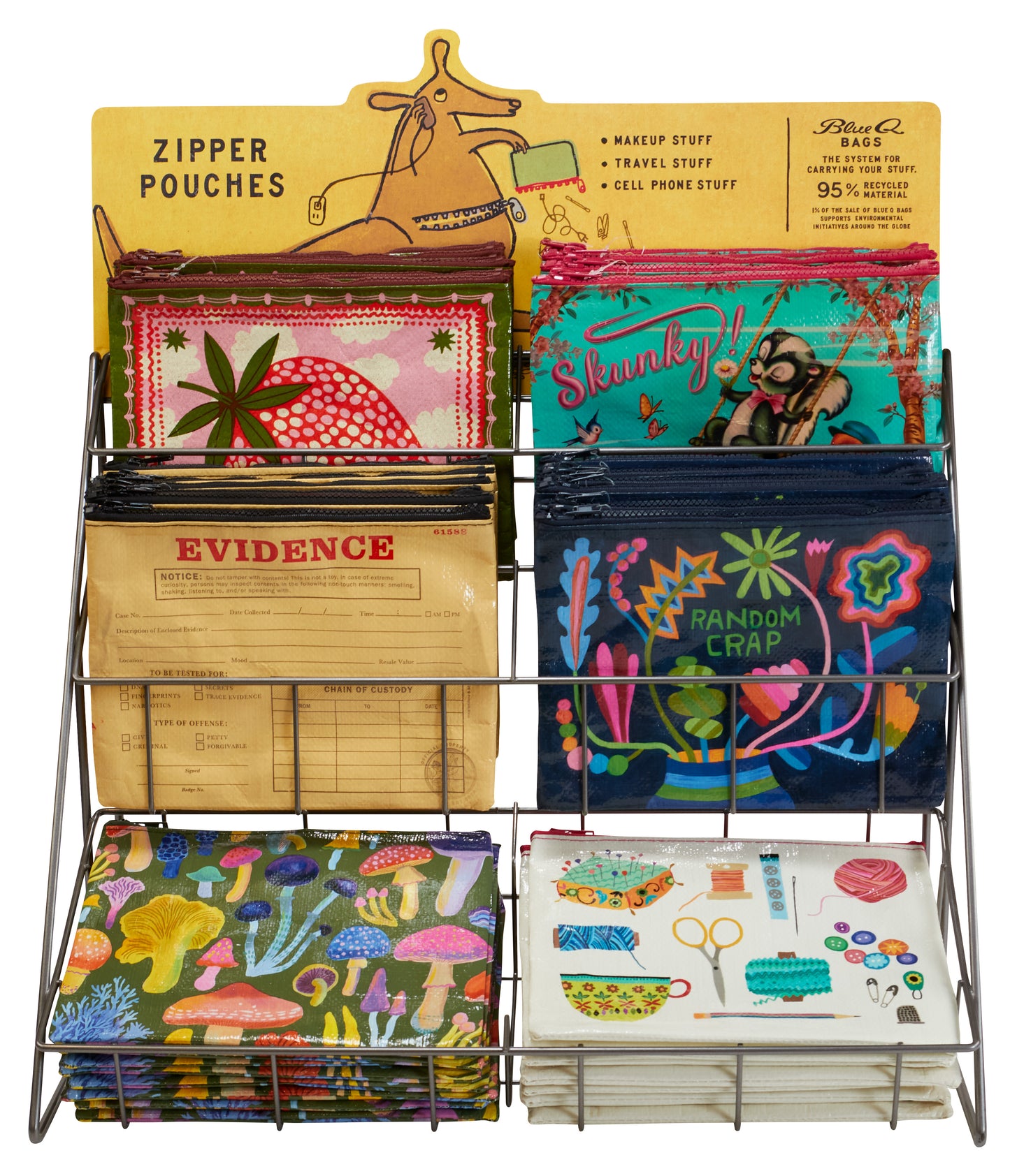 BS495 Zipper Pouch Counter Display Stand + Best Sellers
