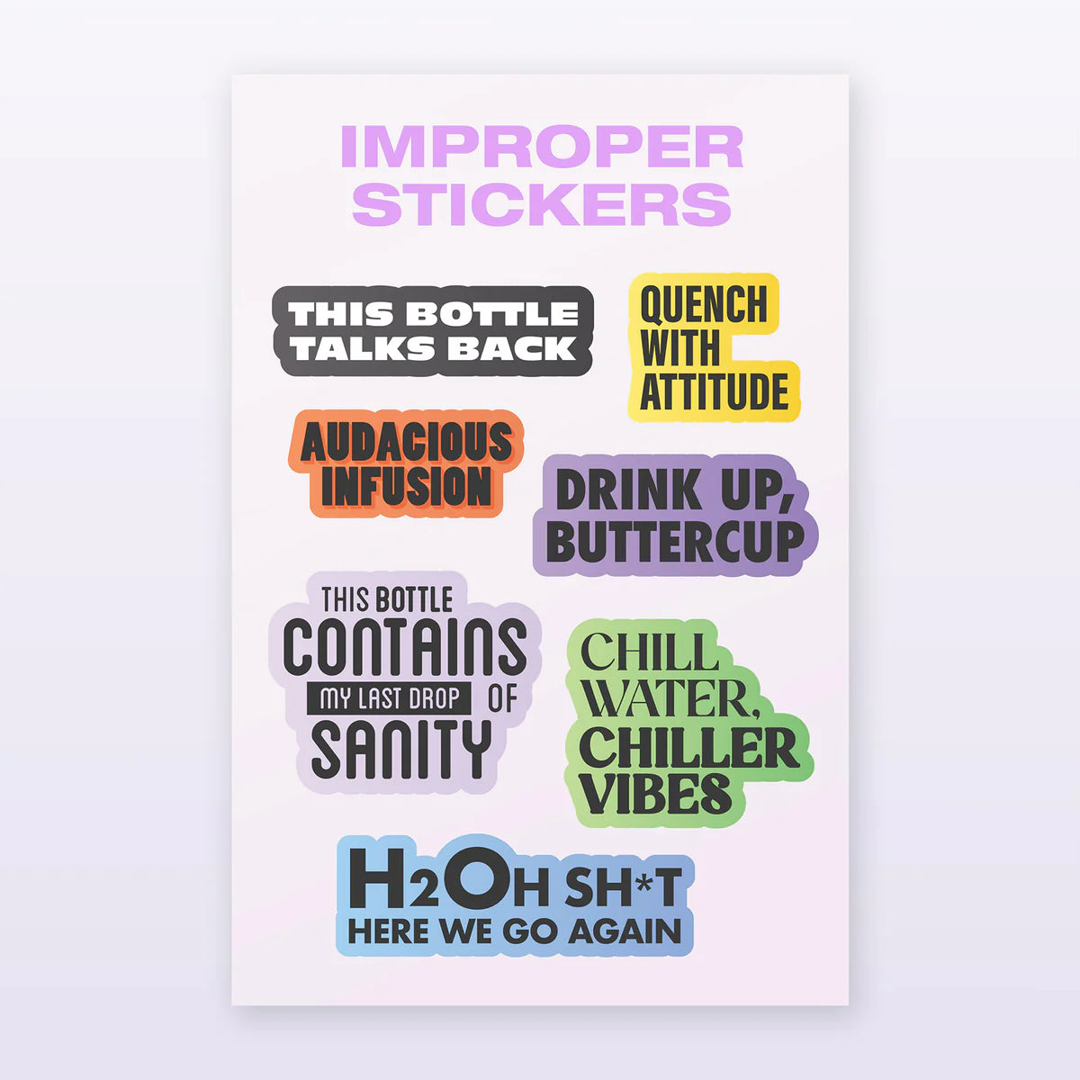ICS001 - Sassy Bottle/Mug Stickers – Pack 1