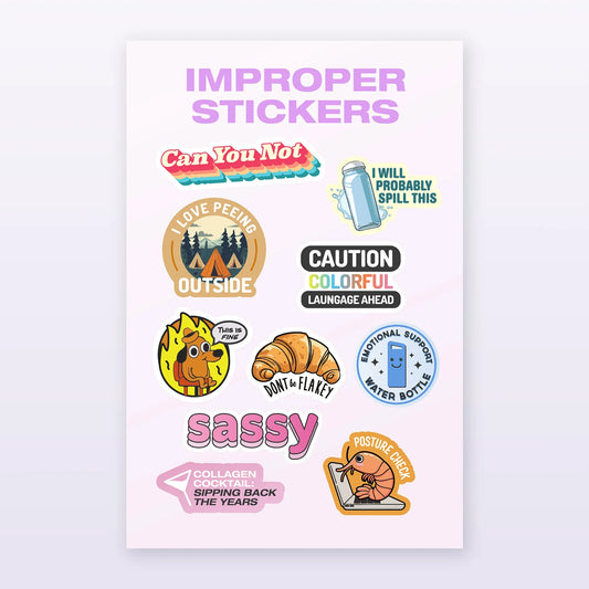 ICS004 - Sassy Bottle/Mug Stickers – Pack 4