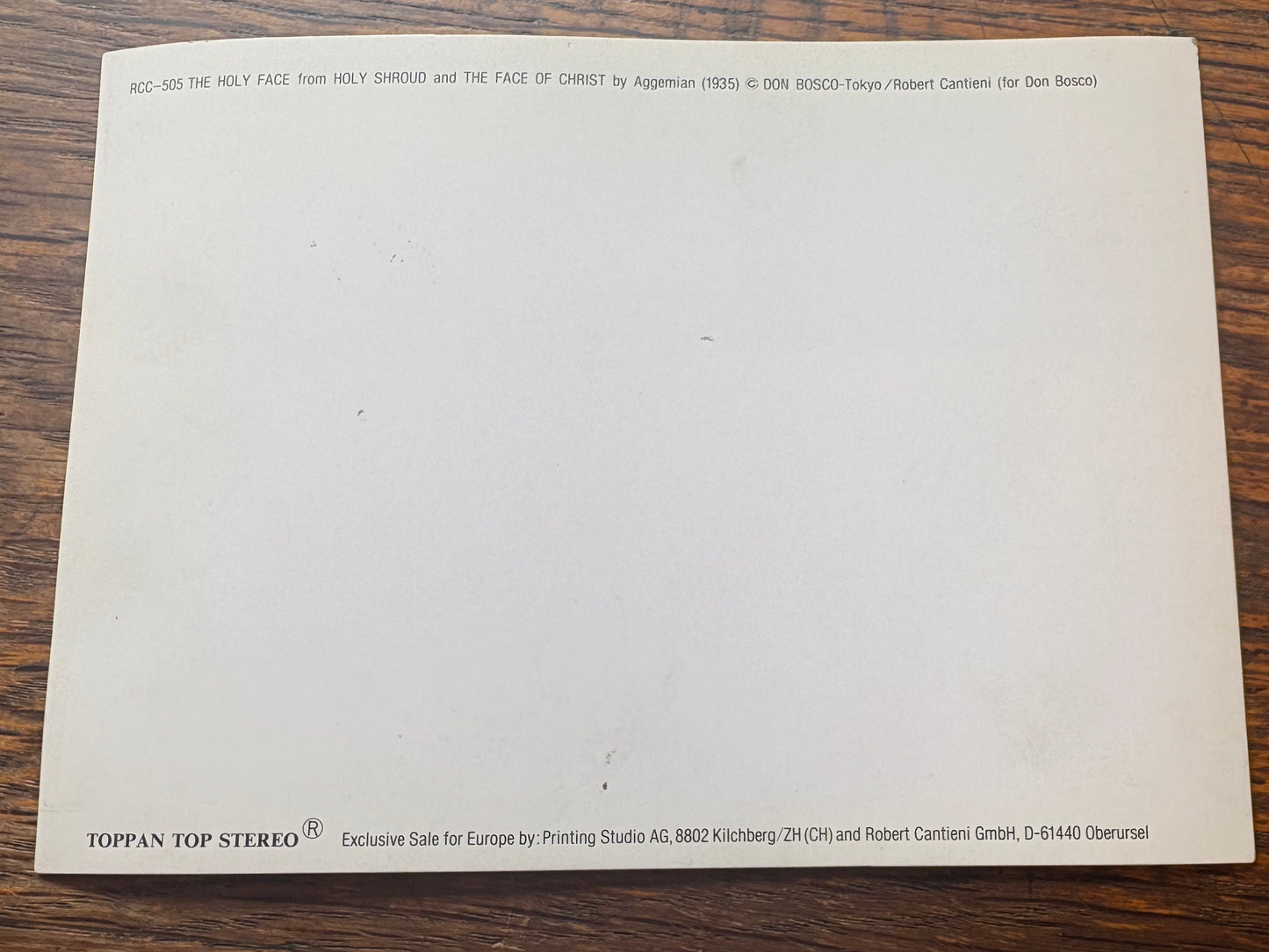 RCC-505 The Holy Face Lenticular Postcard