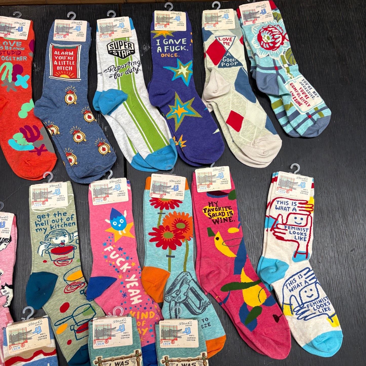 Clearance Bundle 20 -17 pairs of women's crew socks -various designs