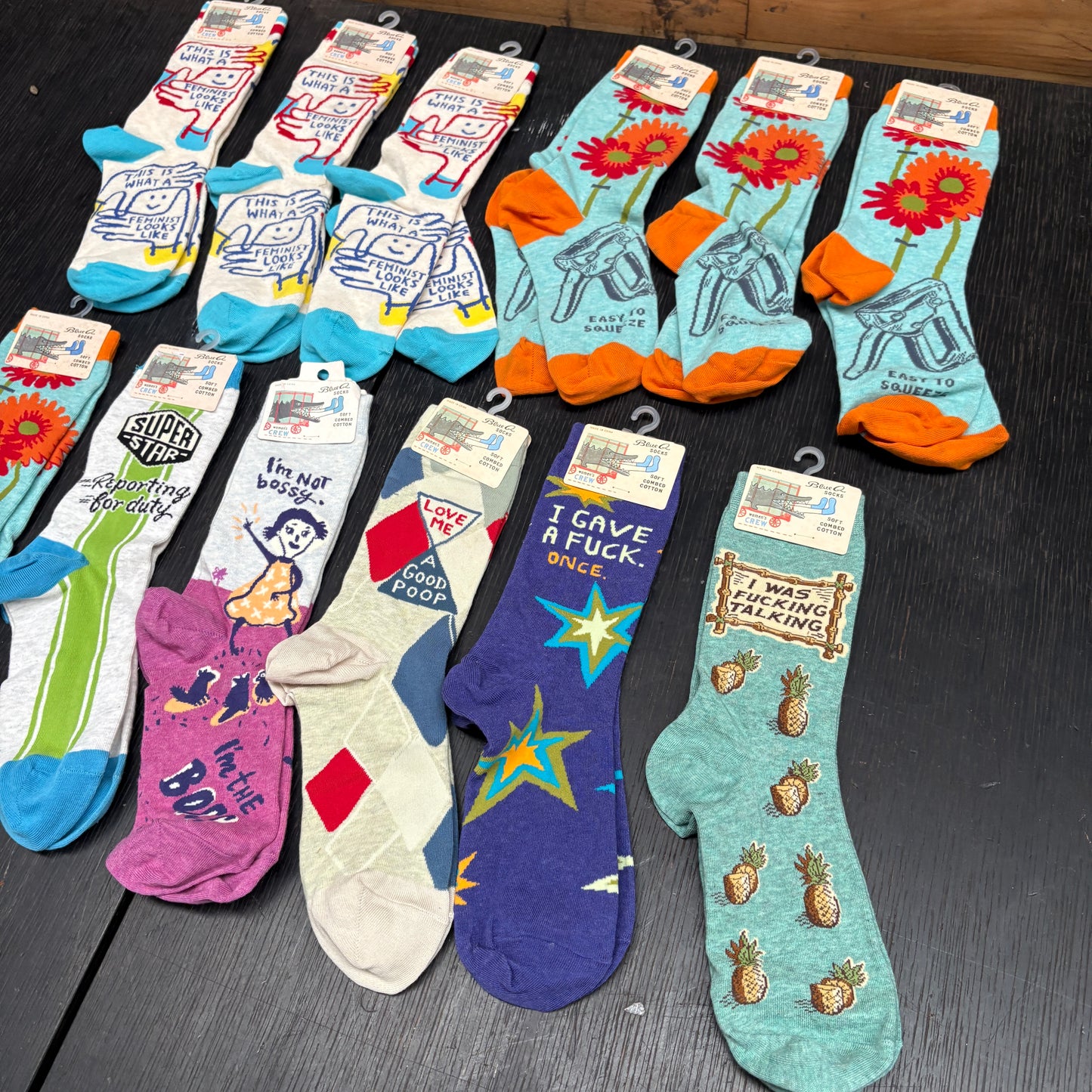 Clearance Bundle 21 -12 pairs of women's crew socks -various designs