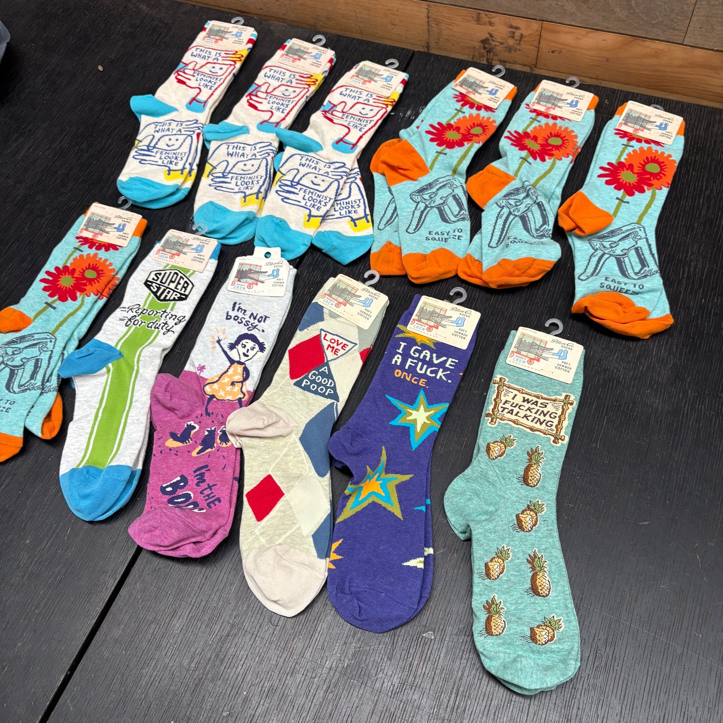Clearance Bundle 21 -12 pairs of women's crew socks -various designs