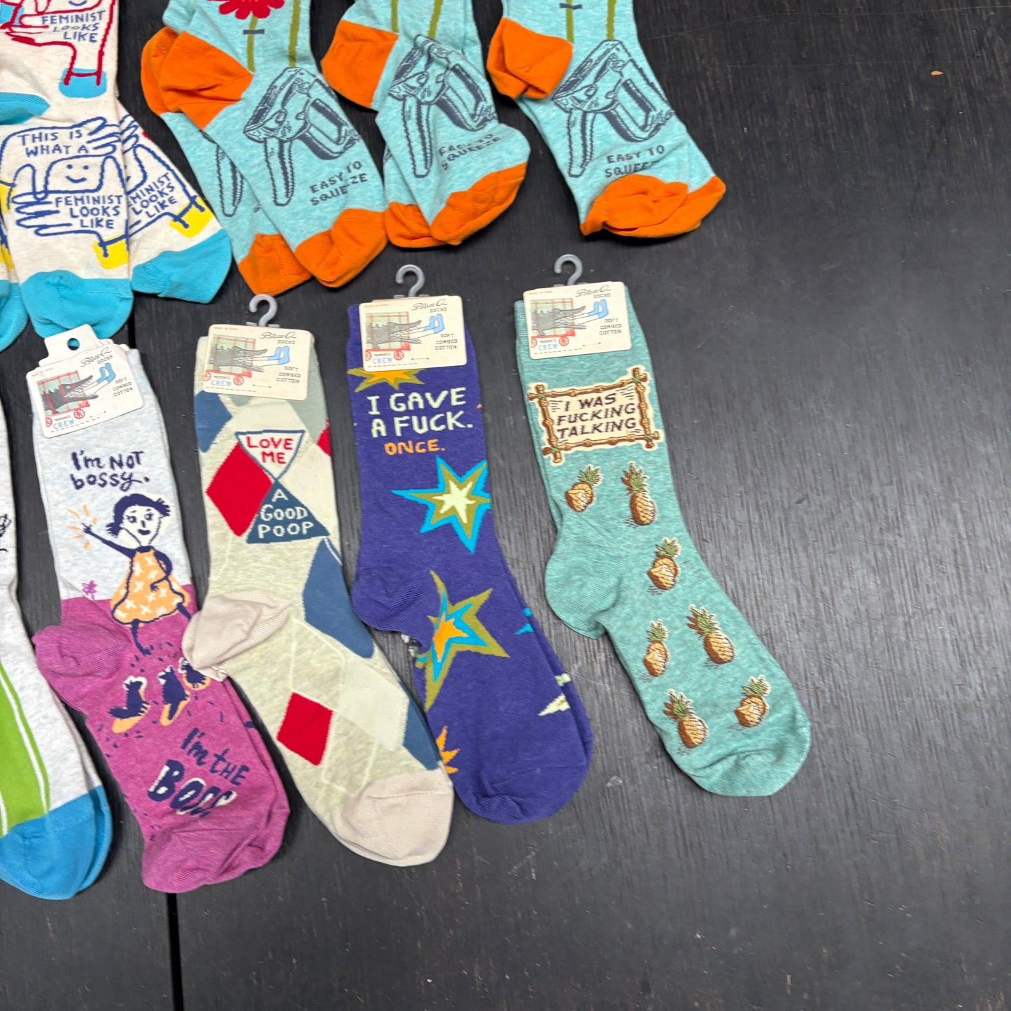 Clearance Bundle 21 -12 pairs of women's crew socks -various designs