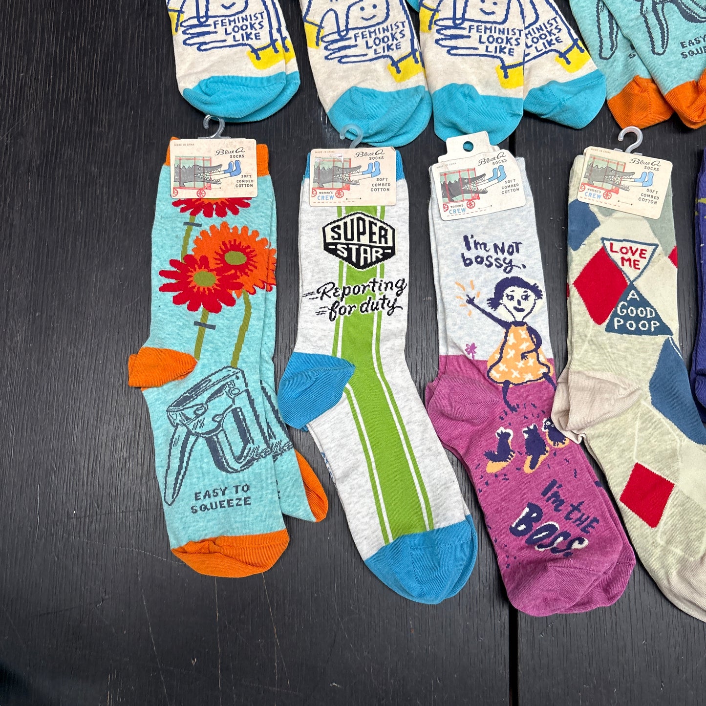 Clearance Bundle 21 -12 pairs of women's crew socks -various designs