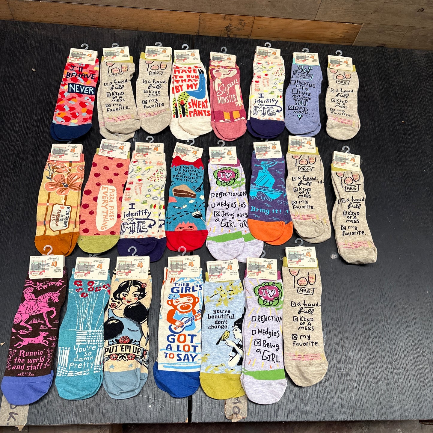 Clearance Bundle 17 - 23 pairs of women's ankle socks - various designs