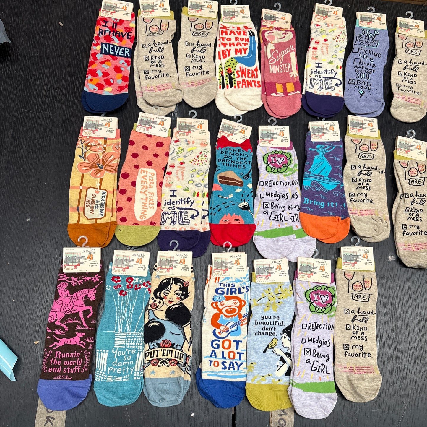 Clearance Bundle 17 - 23 pairs of women's ankle socks - various designs