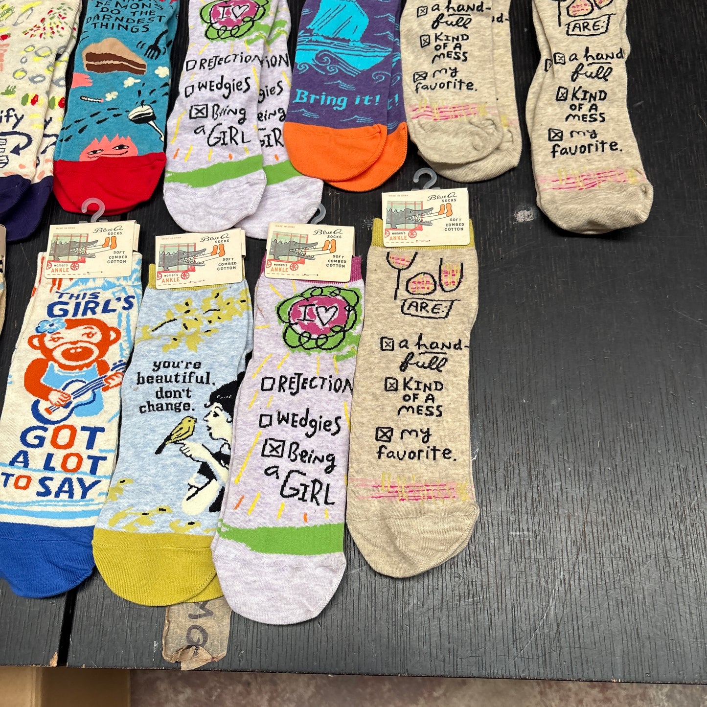 Clearance Bundle 17 - 23 pairs of women's ankle socks - various designs