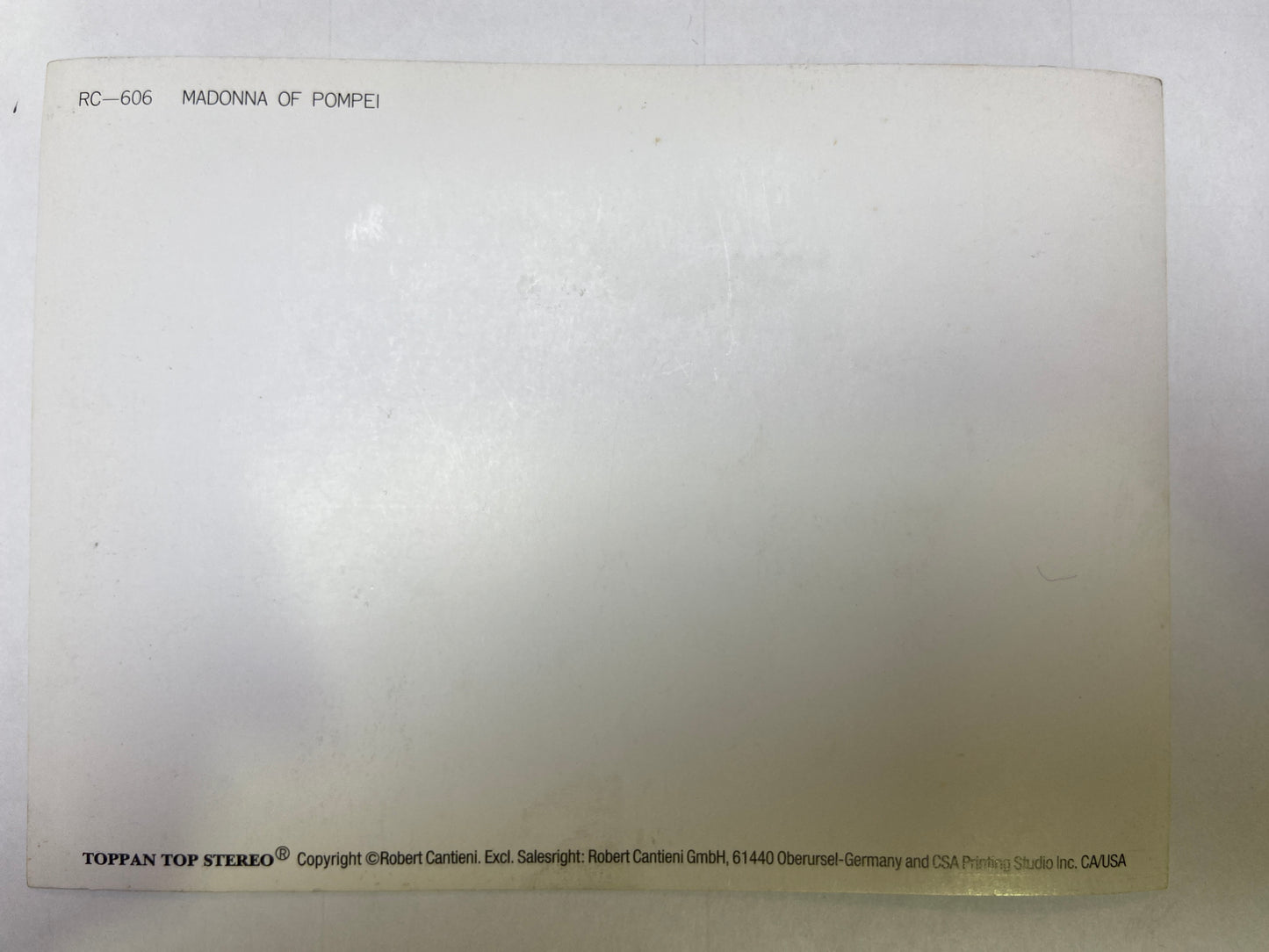 RC-606 Madonna Of Pompei Lenticular Postcard