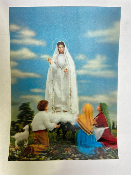 PK- 348 Virgin of Fatima Lenticular Postcard