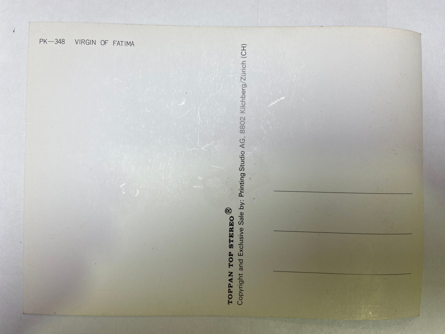 PK- 348 Virgin of Fatima Lenticular Postcard