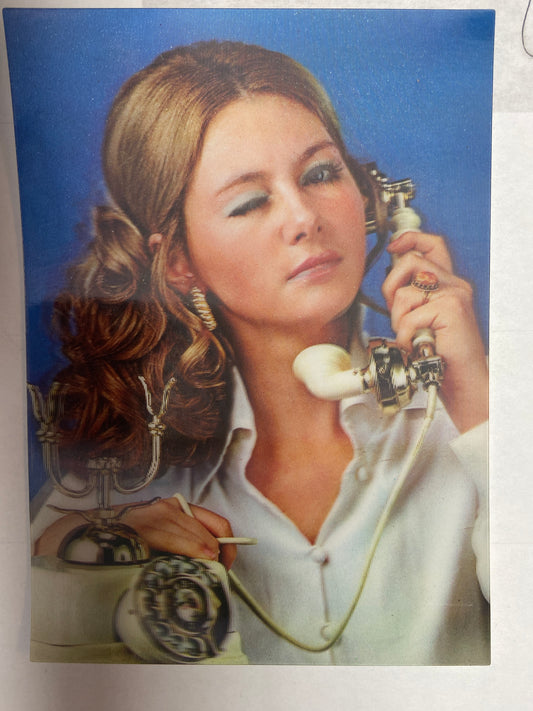 SSP -  188 Winking Girl Calling Lenticular Postcard