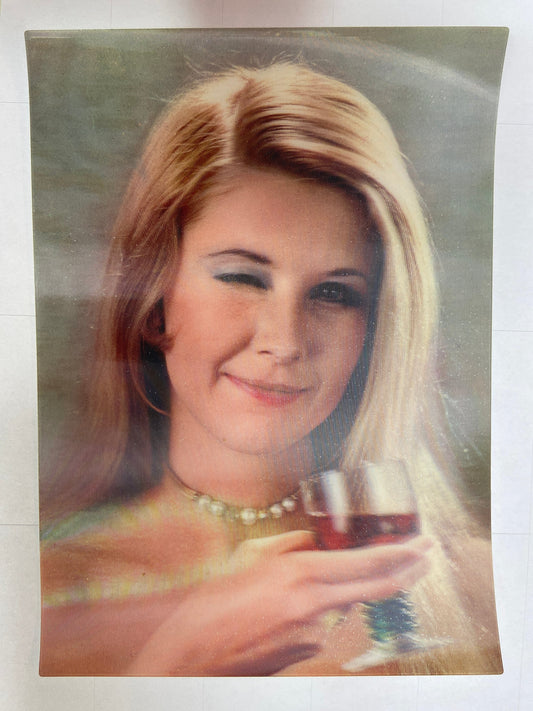 SSP - L - 170 Winking Girl Lenticular Postcard