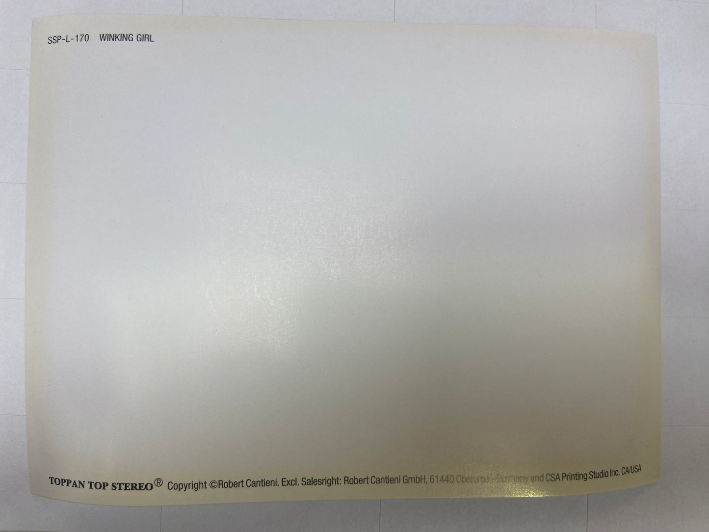 SSP - L - 170 Winking Girl Lenticular Postcard