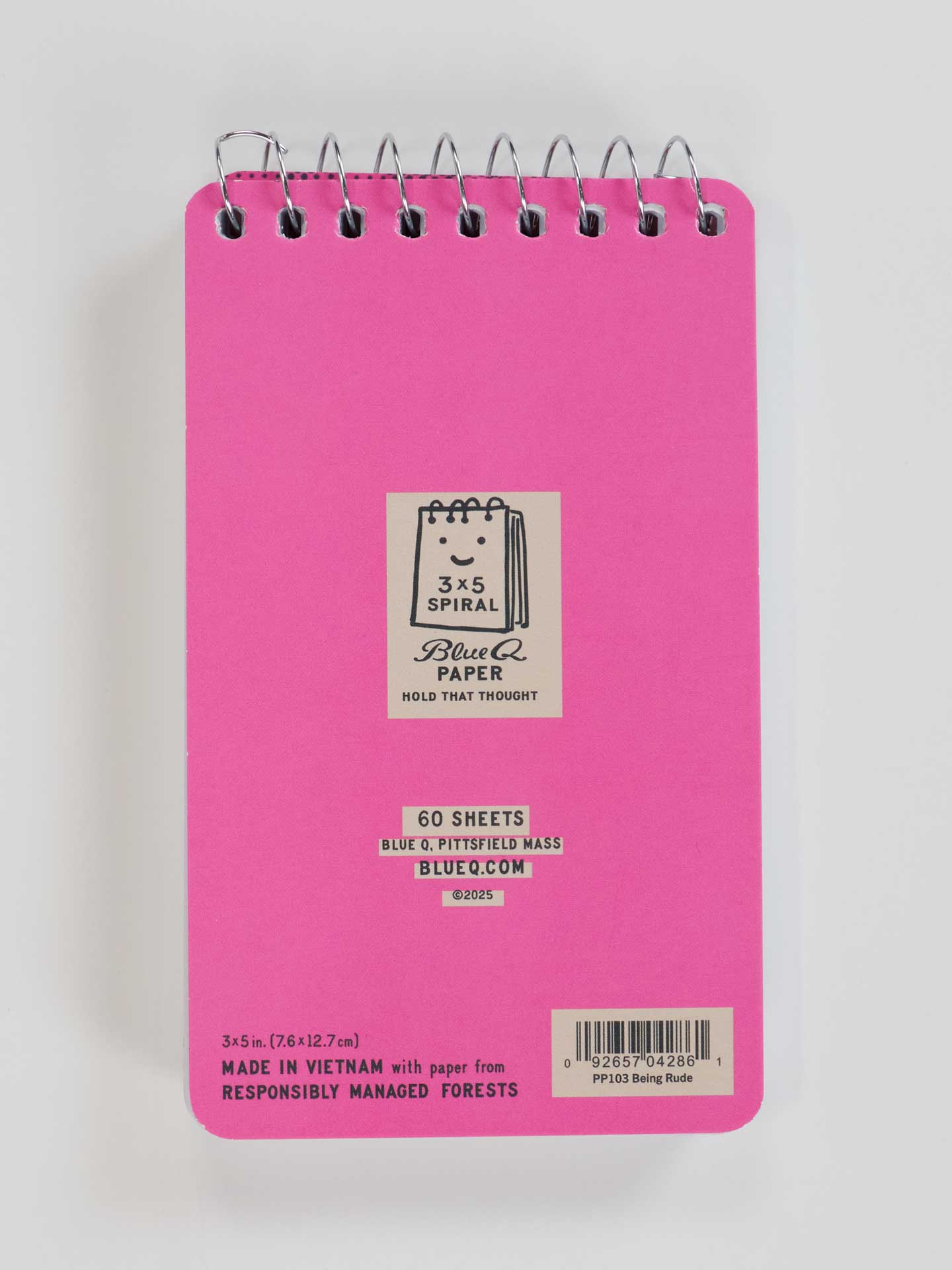 PP103 Sorry For Being Rude. I Have This Thing Where I'm Rude 3x5 Spiral Notebook