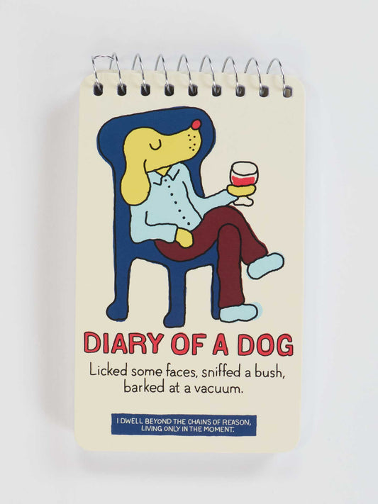 PP106 Diary Of A dog. Licked Some Faces, Sniffed A Bush, Barked At A Vacuum 3x5 Spiral Notebook