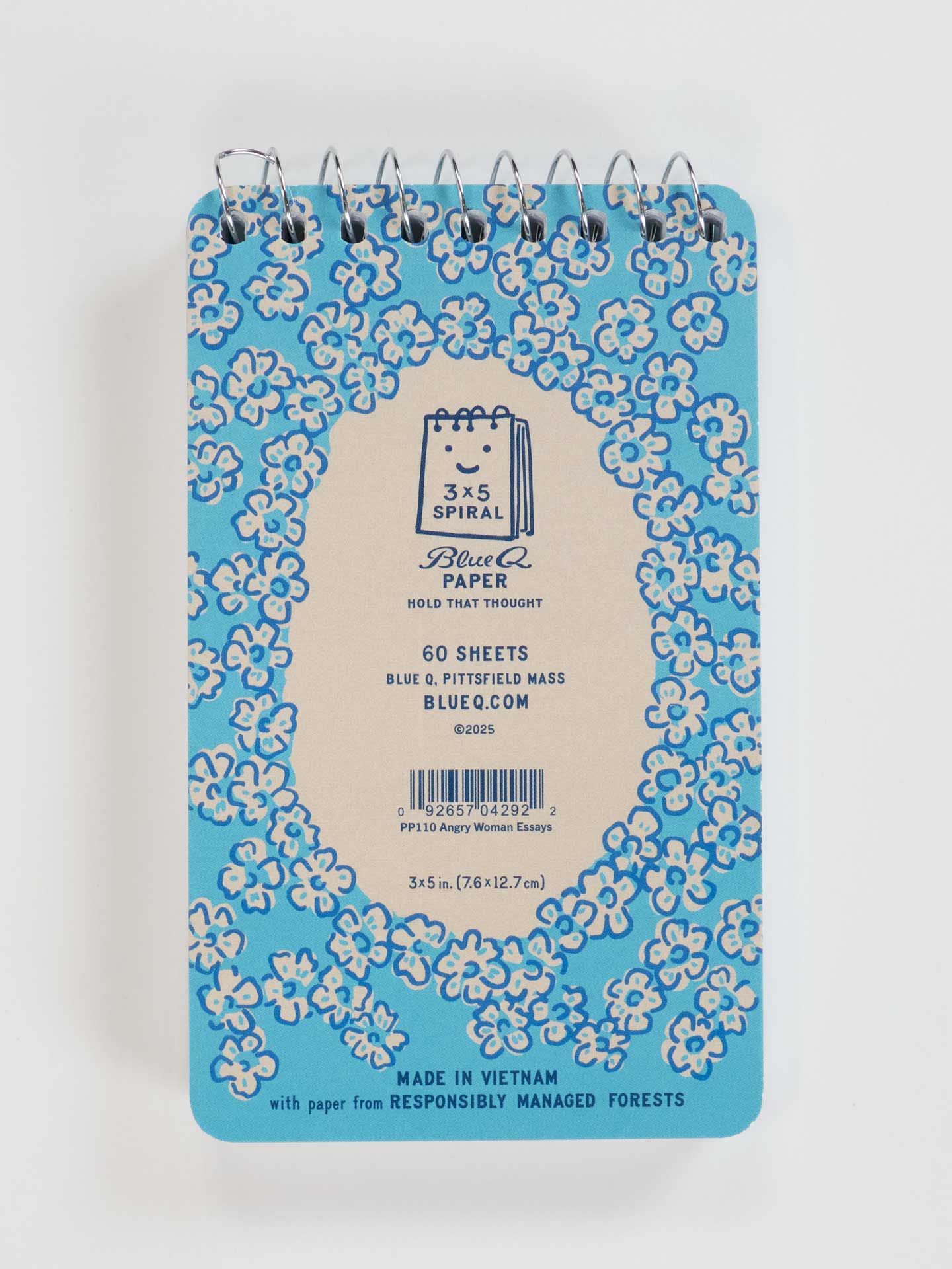 PP110 Angry Woman Essays 3x5 Spiral Notebook
