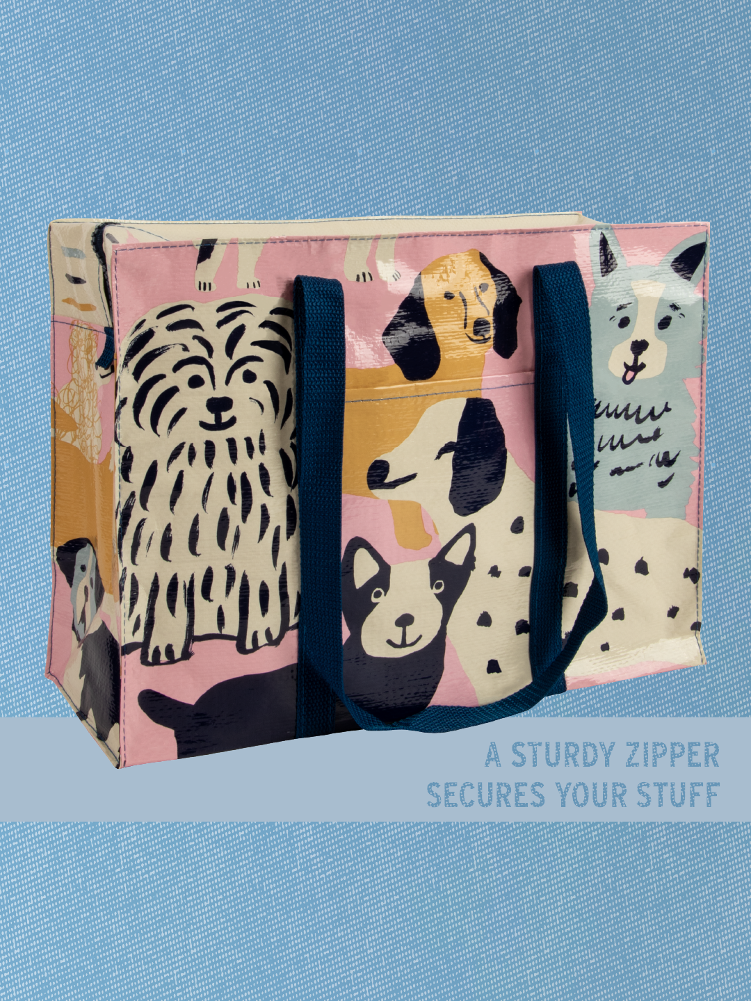 QA664 Happy Dogs Shoulder Tote
