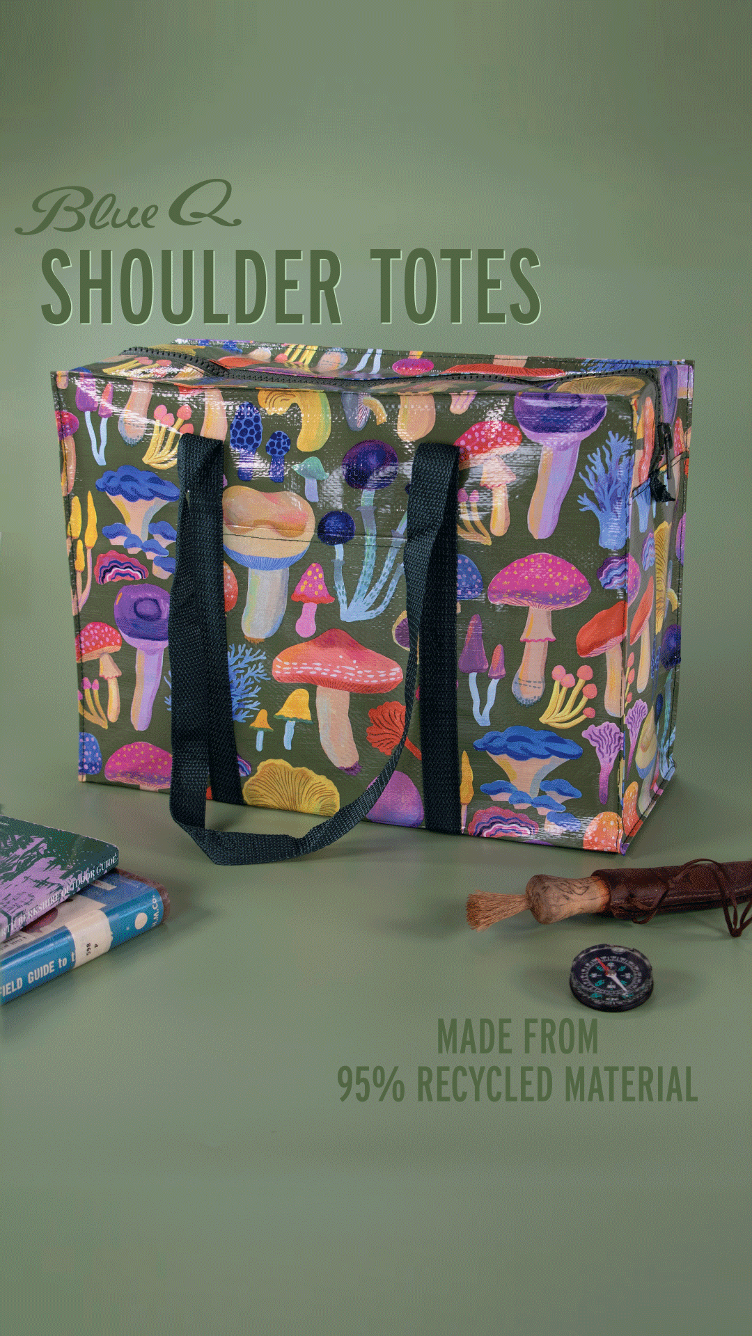 QA674 Mushrooms Shoulder Tote - new!