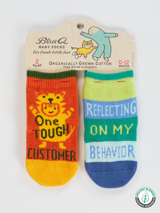 SW231 One Tough Customer/ Reflecting On My Behavior Baby Socks