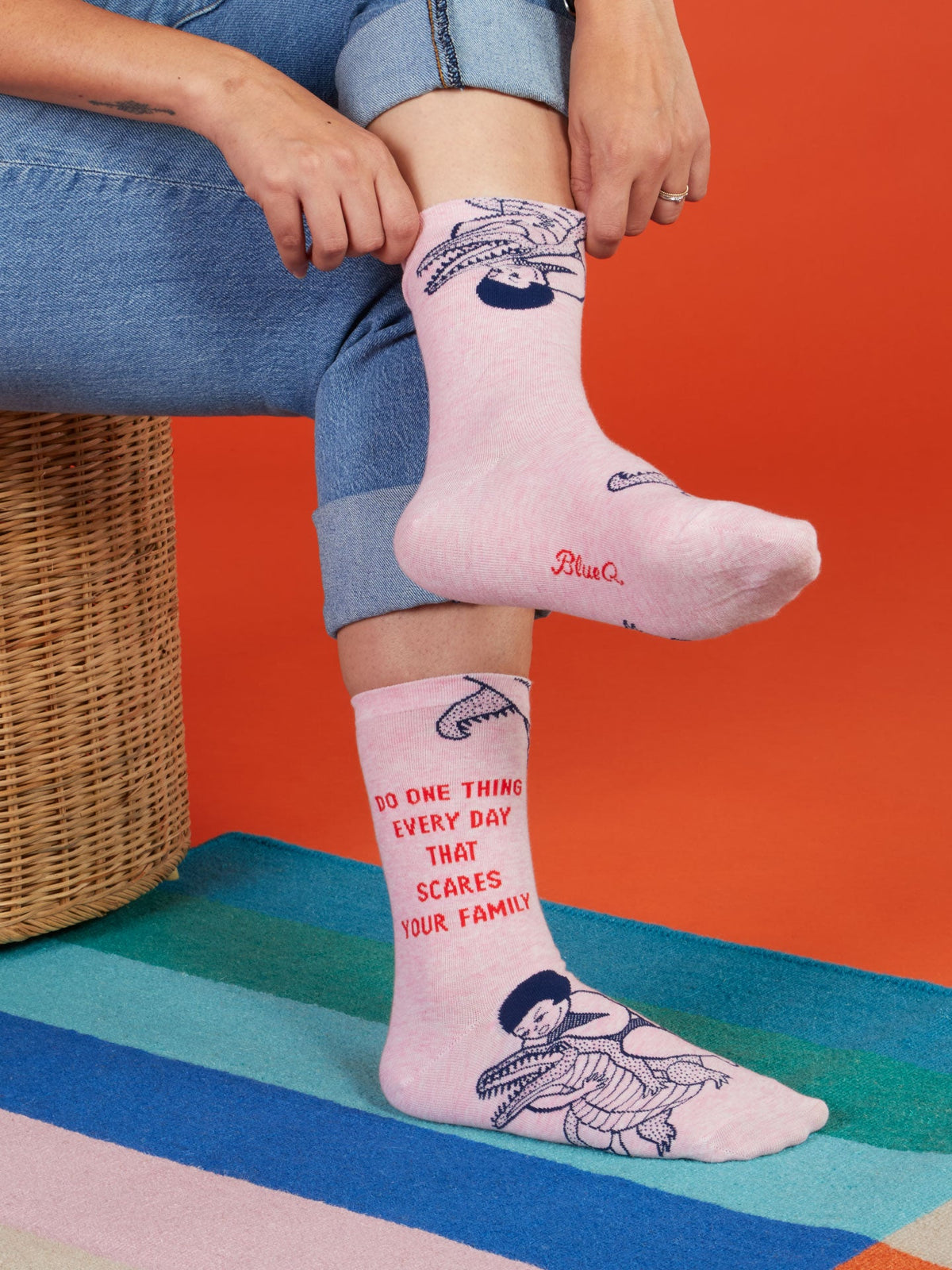 Scares Your Family Crew Socks by Blue Q – image 4