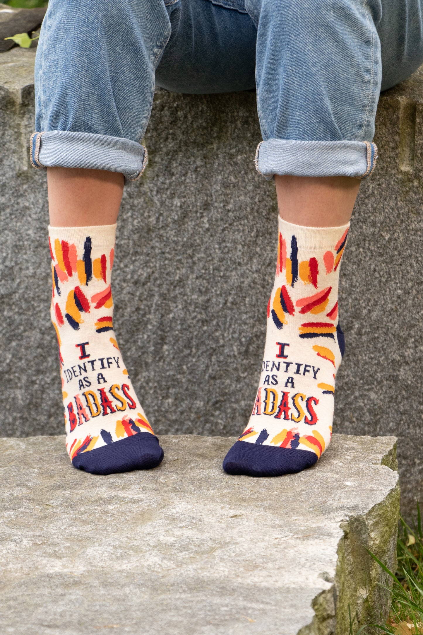 SW645 I Identify As A Badass Ankle Socks