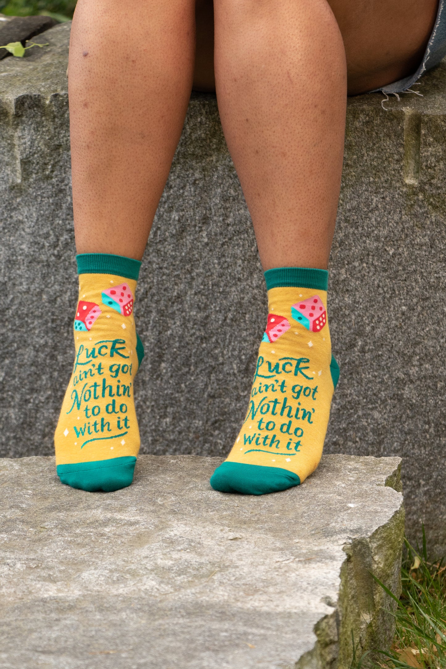 SW672 Luck Ain't Nothin' Ankle Socks