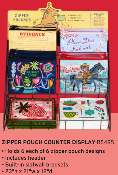 Blue Q Zipper Pouch Counter Display