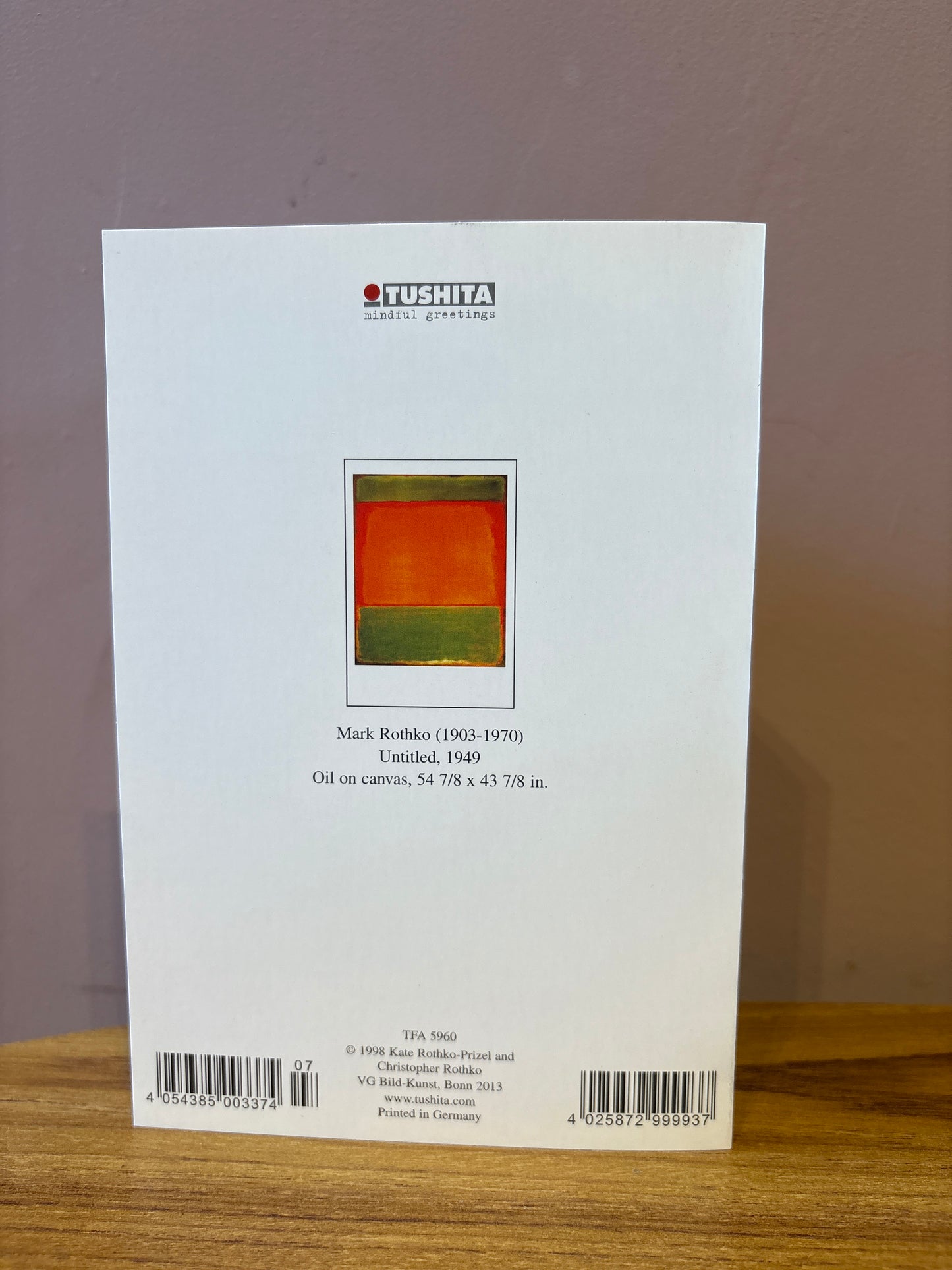 Tushita Card Mark Rothko (1903-1970) Untitled, 1949