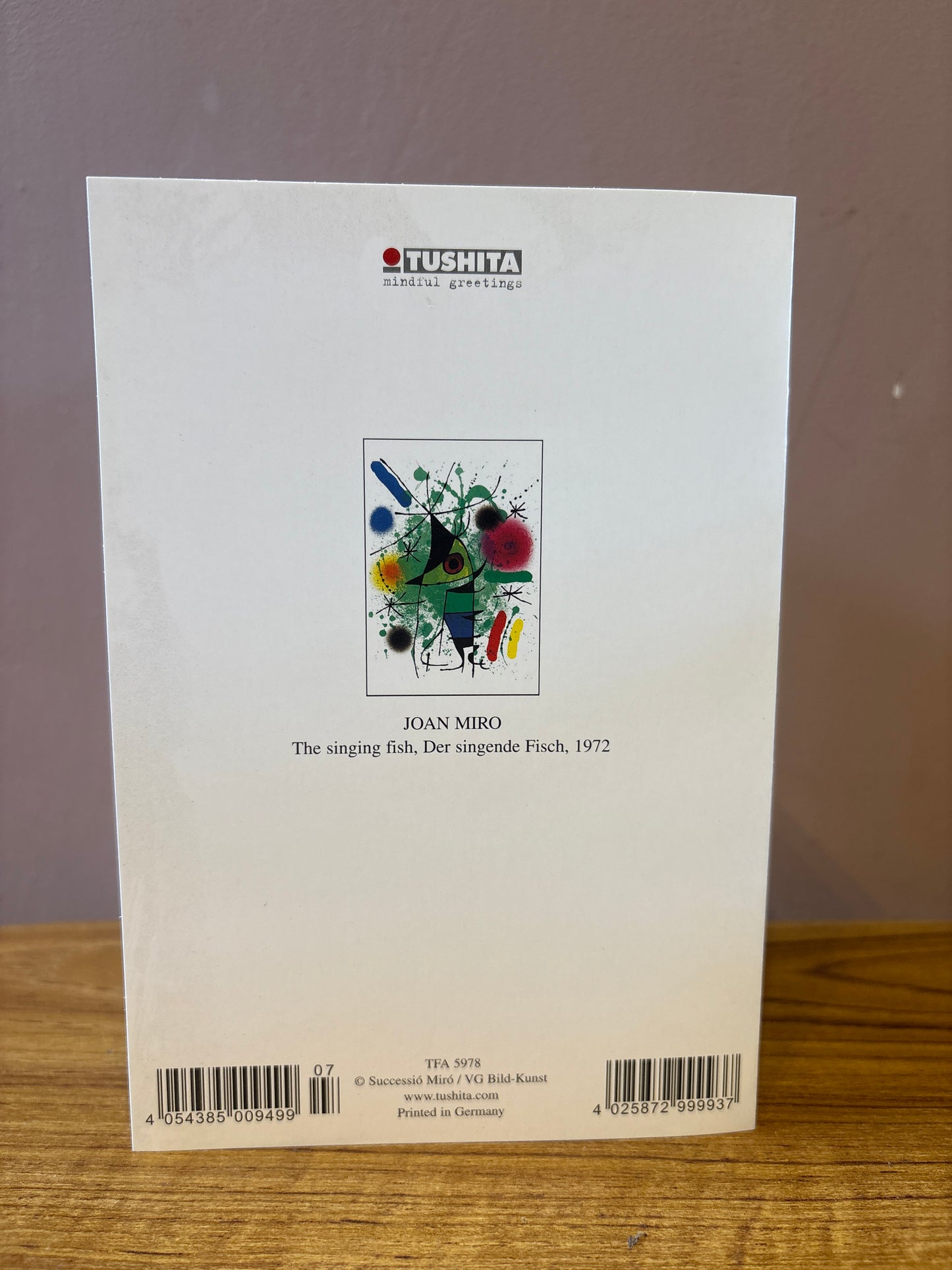 Tushita Card JOAN MIRO The singing fish, Der singende Fisch, 1972