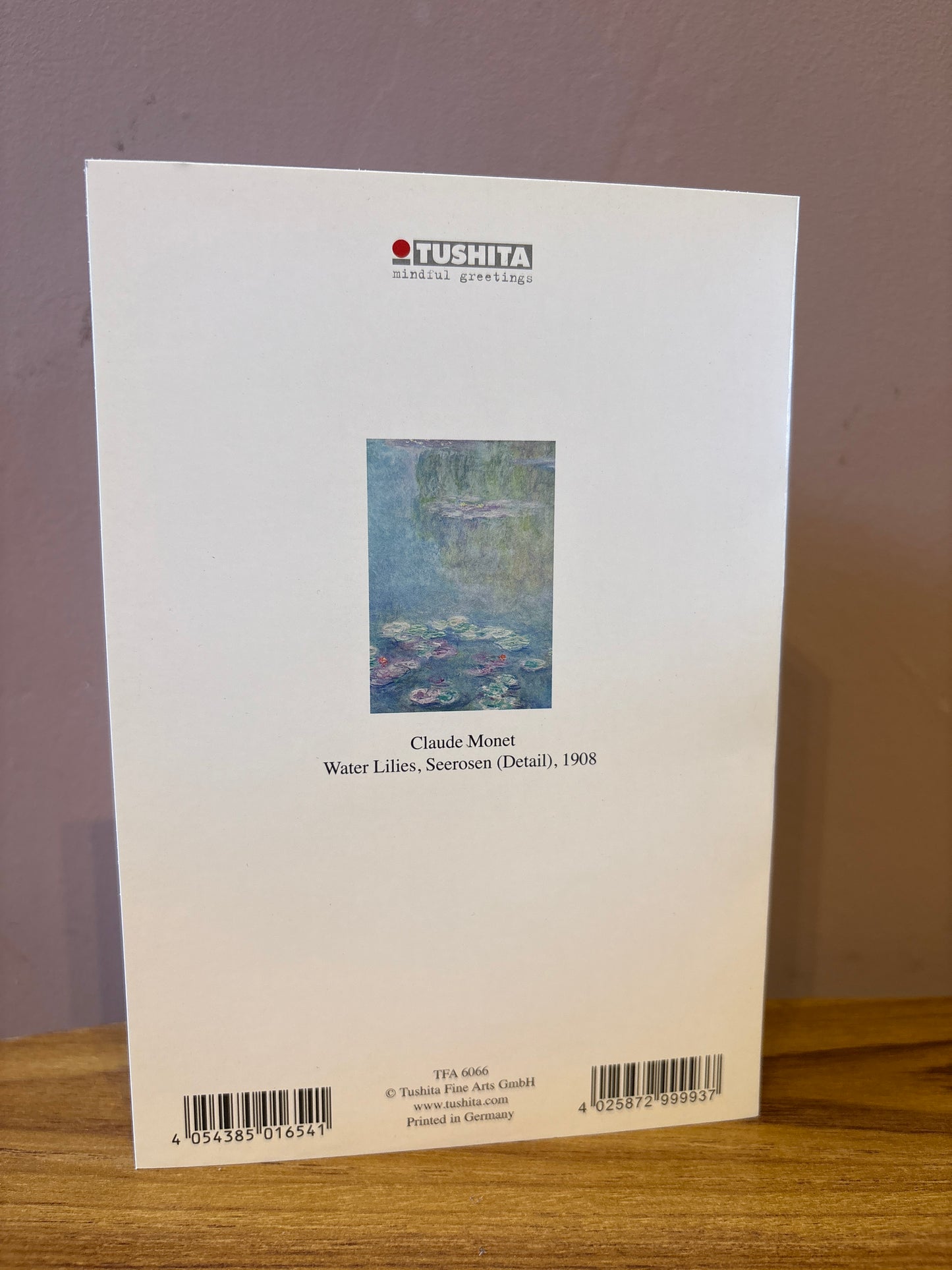 Tushita Card Claude Monet Water Lilies, Seerosen (Detail), 1908