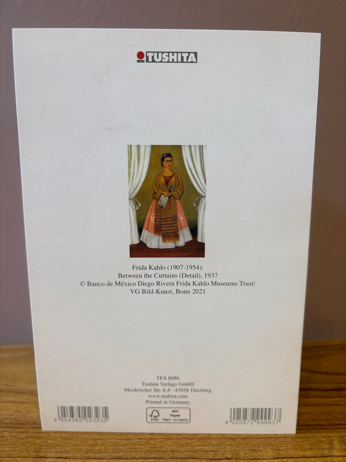 Tushita Card Frida Kahlo (1907-1954): Between the Curtains (Detail), 1937