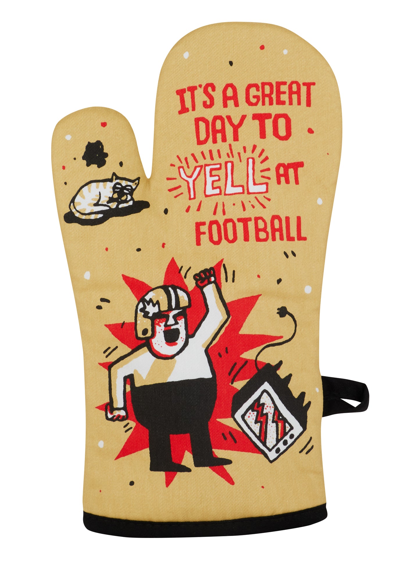 WW156 Yell At Football Oven Mitt
