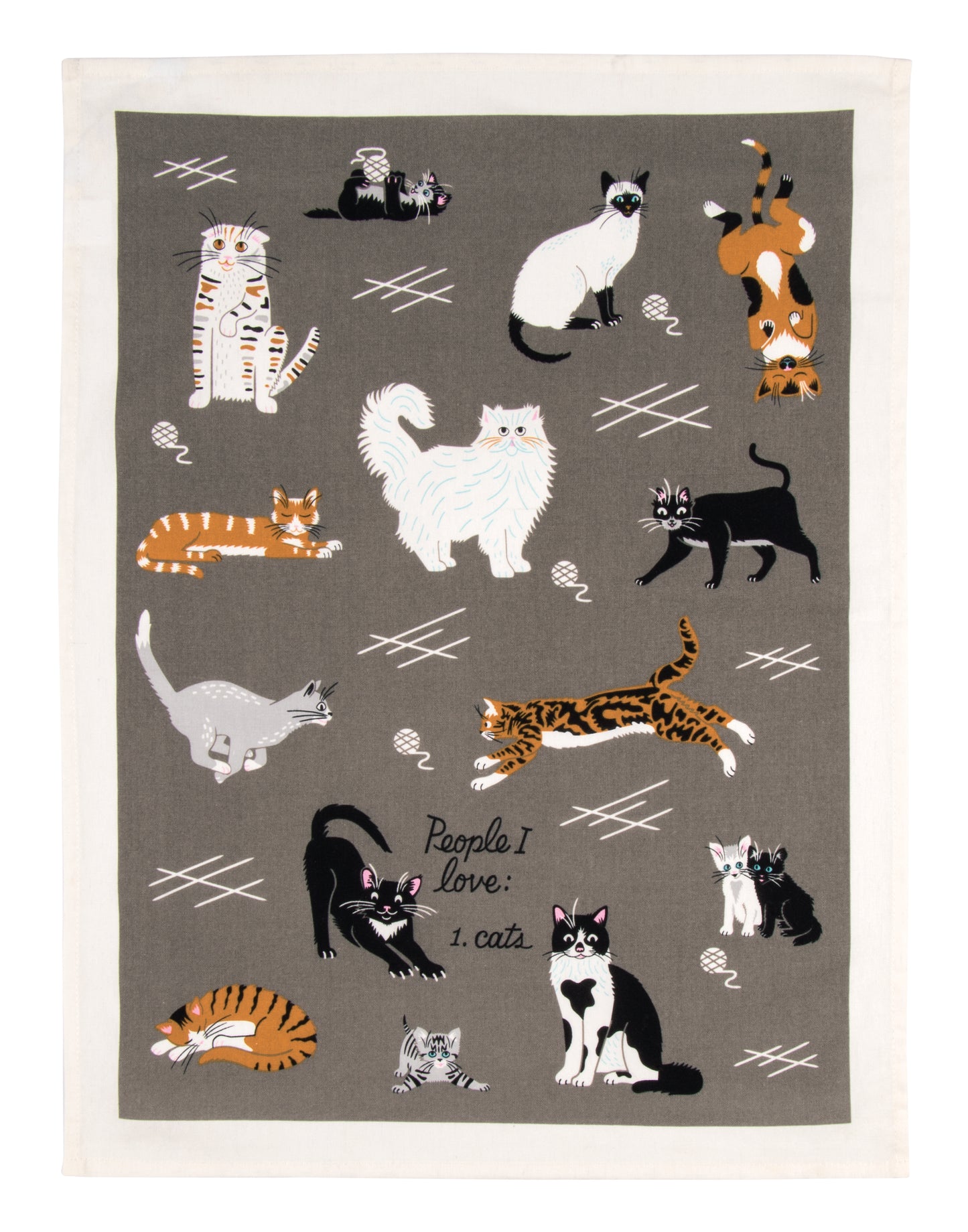 WW337 People I Love: Cats Dish Towel