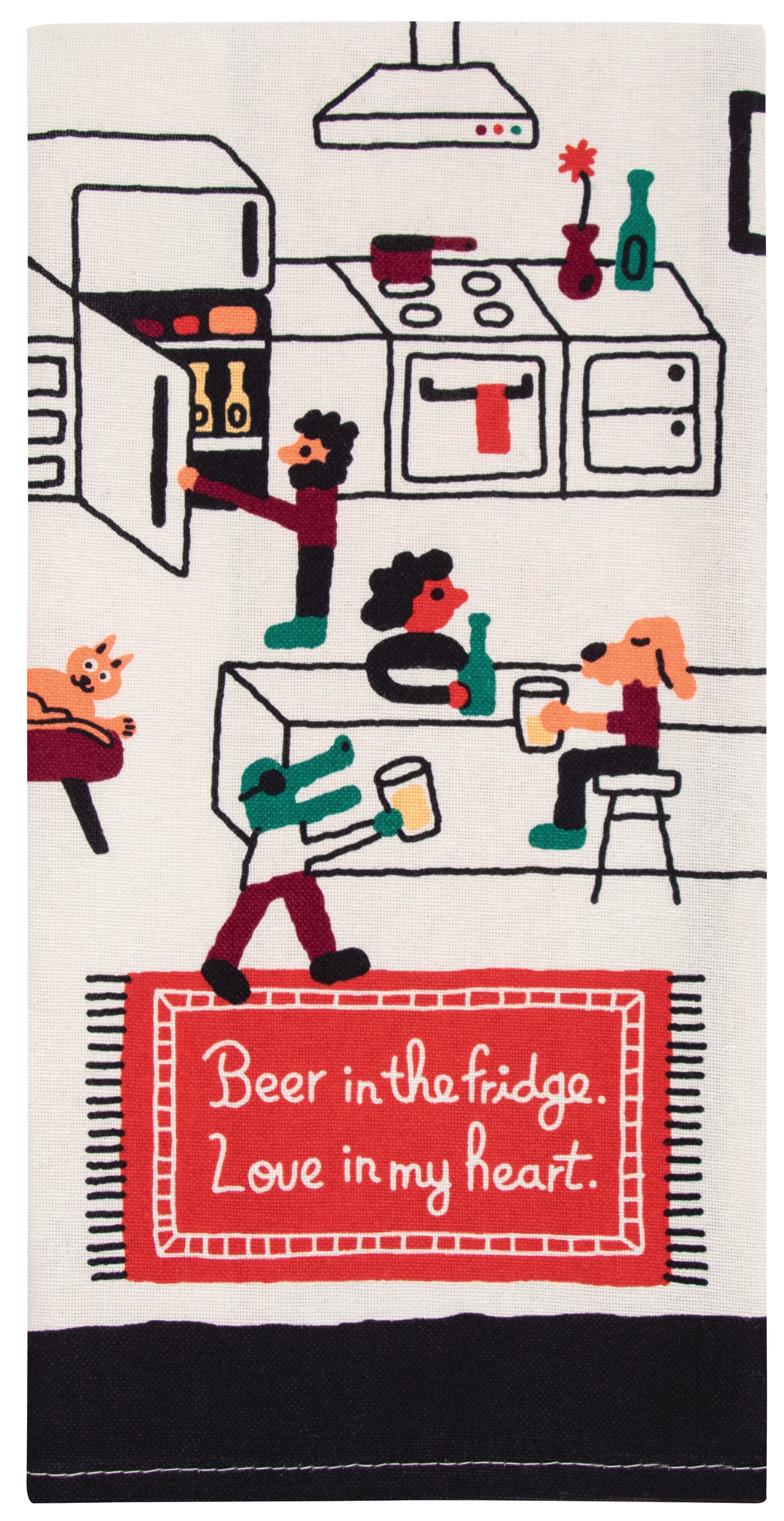 WW352 Beer In the Fridge Dish Towel