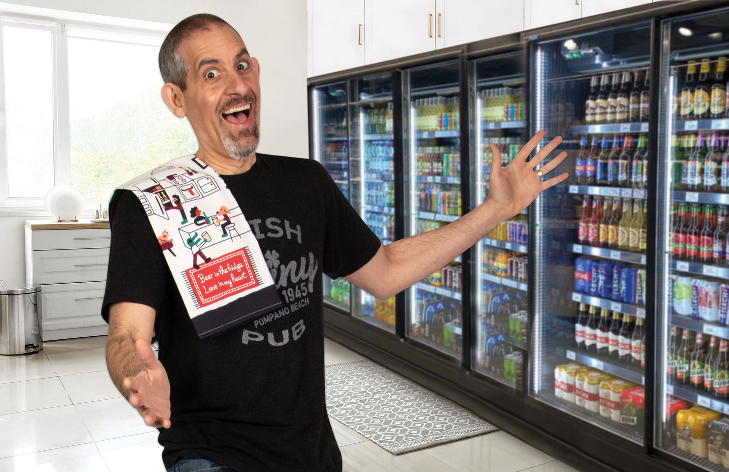 WW352 Beer In the Fridge Dish Towel