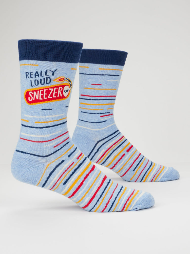 Really Loud Sneezer Men's Crew Socks by Blue Q