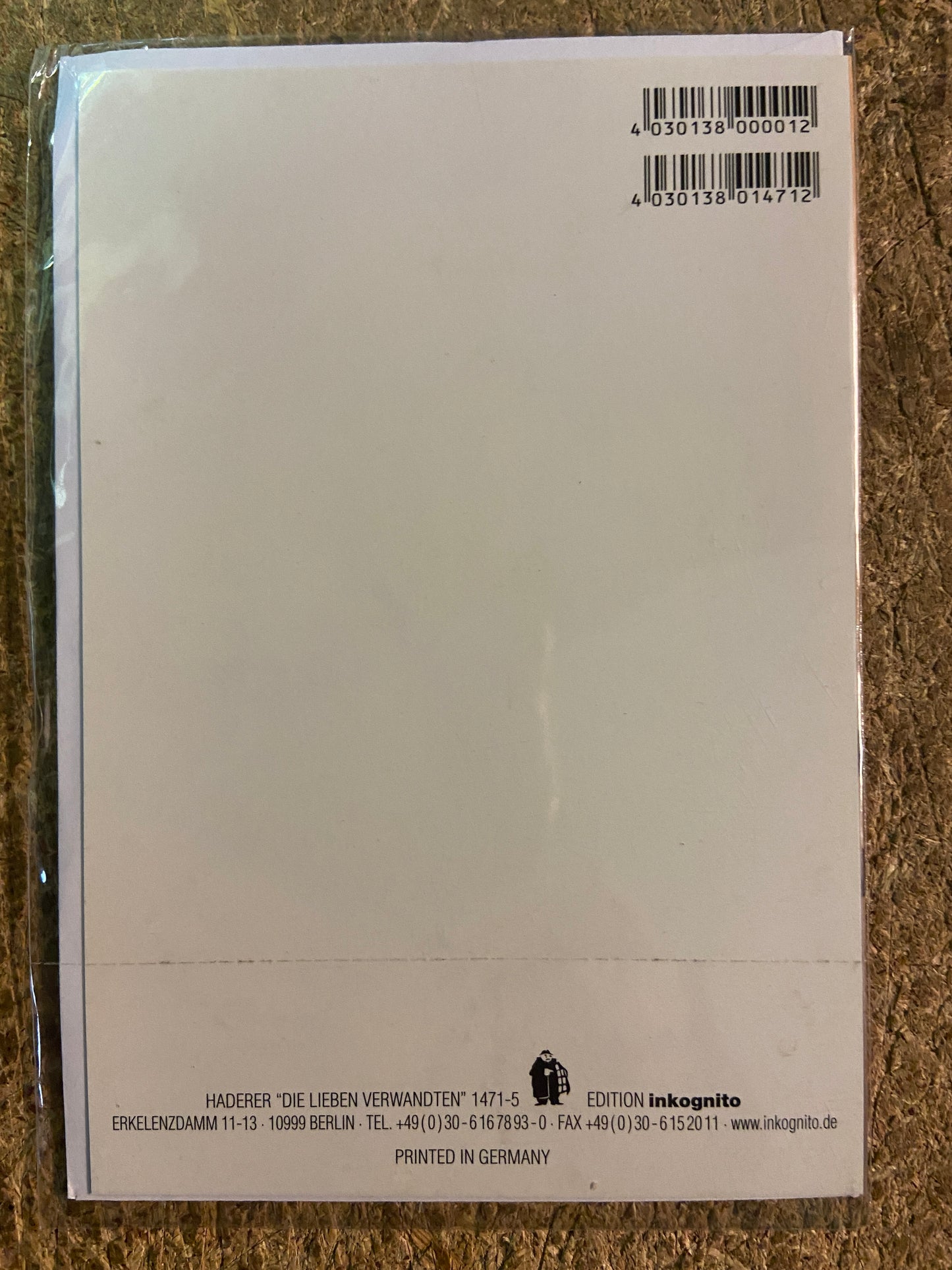 Inkognito Greeting Card 1471